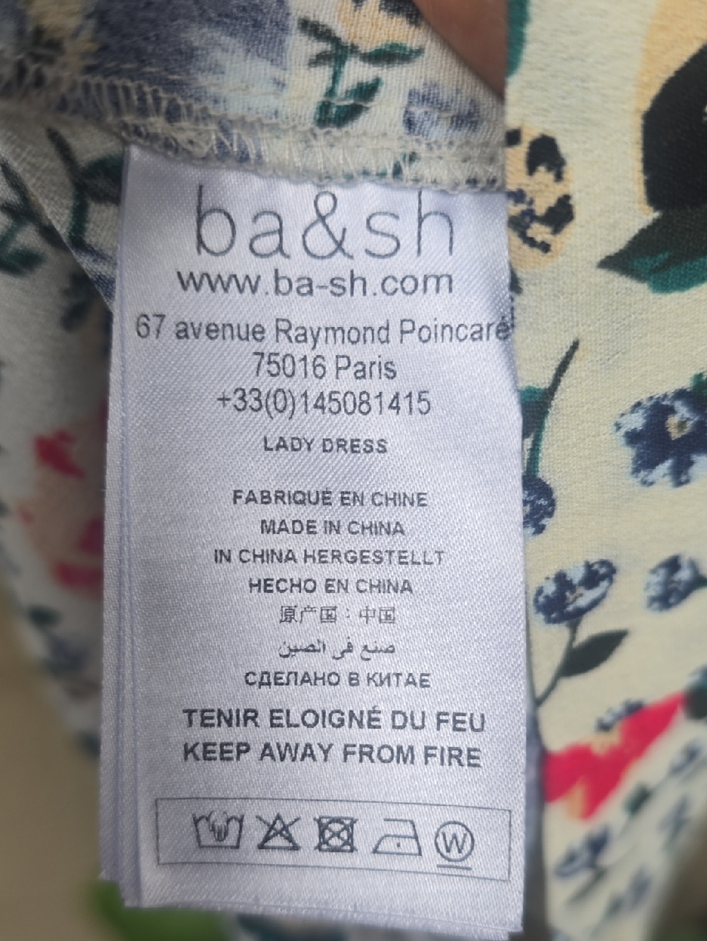 BA&SH Pascou Cream Floral Print Dress Large 10 - Picture 8 of 9
